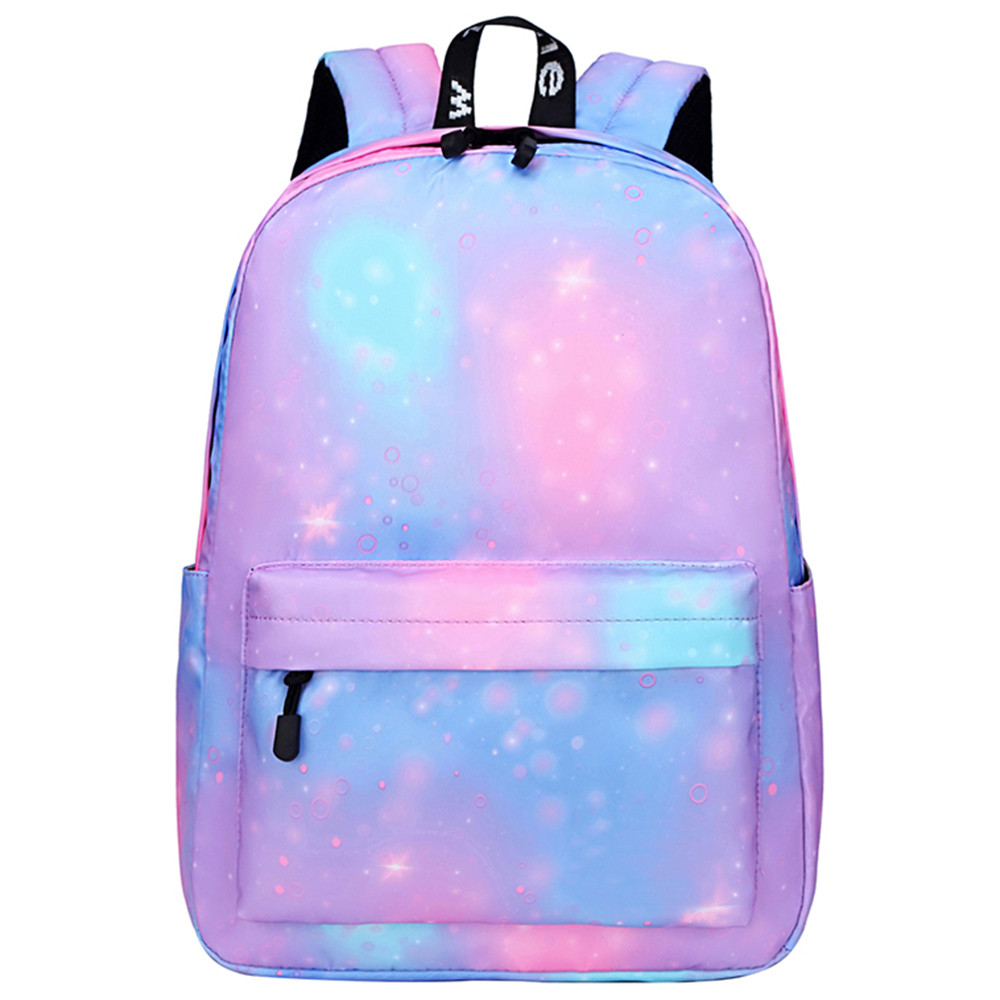Ghiozdan fete, gimnaziu, GALAXIE, 2 fermoare, bretele ajustabile, multicolor - imagine 4